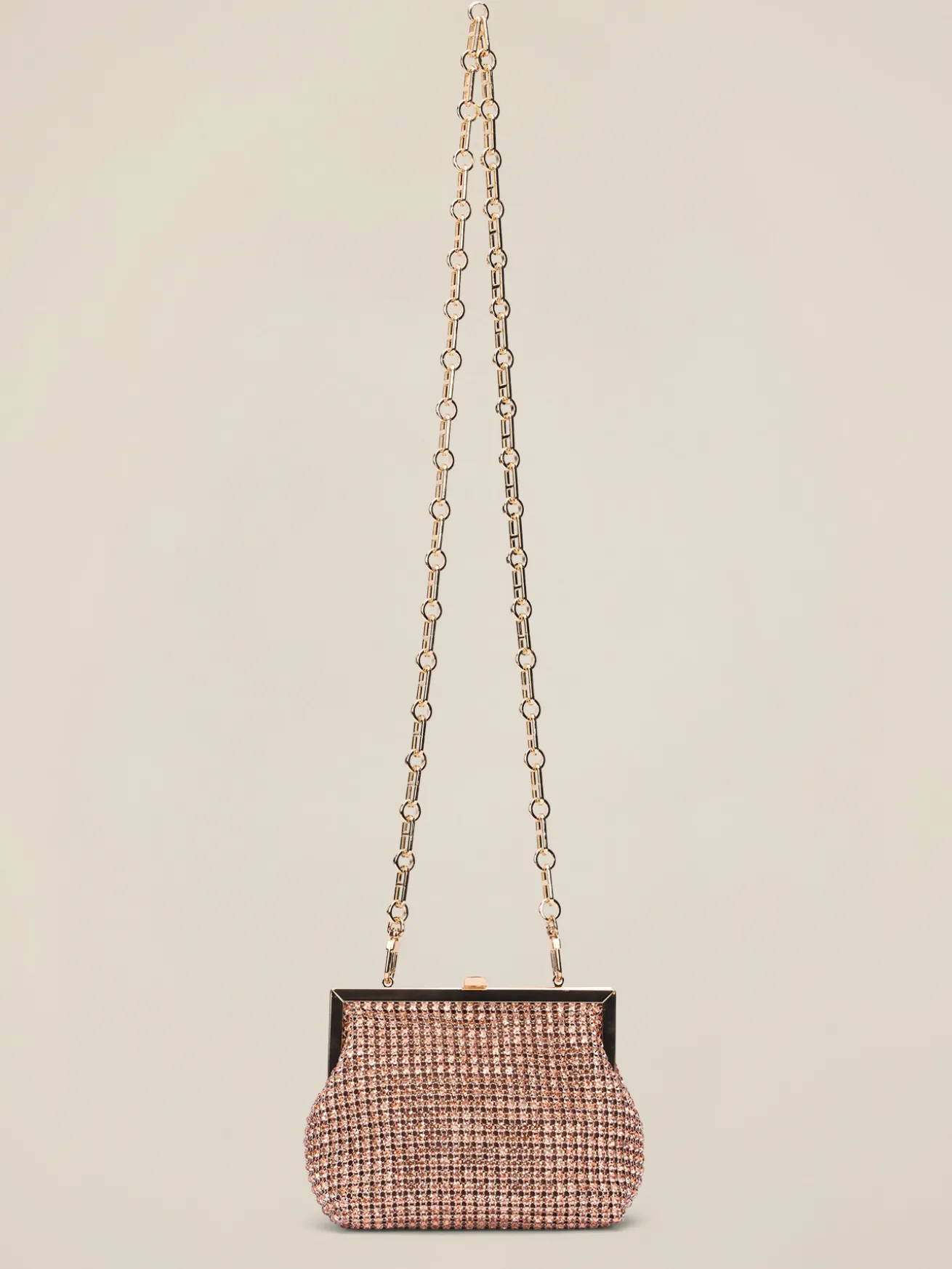 Clutch con cristalli e chiusura a scatto