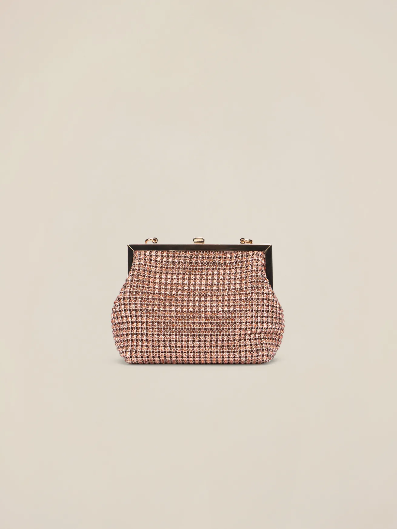 Clutch con cristalli e chiusura a scatto