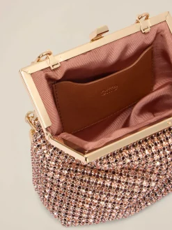 Clutch con cristalli e chiusura a scatto
