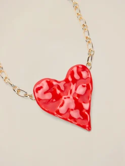 Collana metallica con maxi ciondolo a forma di cuore