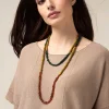 Collana multifilo con pietre e vetri