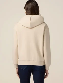 Felpa con zip e spille e fiore