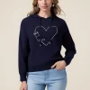 Felpa in maglia con ricamo gioiello