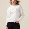 Felpa in maglia con ricamo gioiello