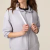Felpa misto cotone con cappuccio e zip