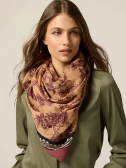 Foulard in cotone/seta fantasia