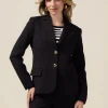Giacca blazer in tessuto scuba crêpe