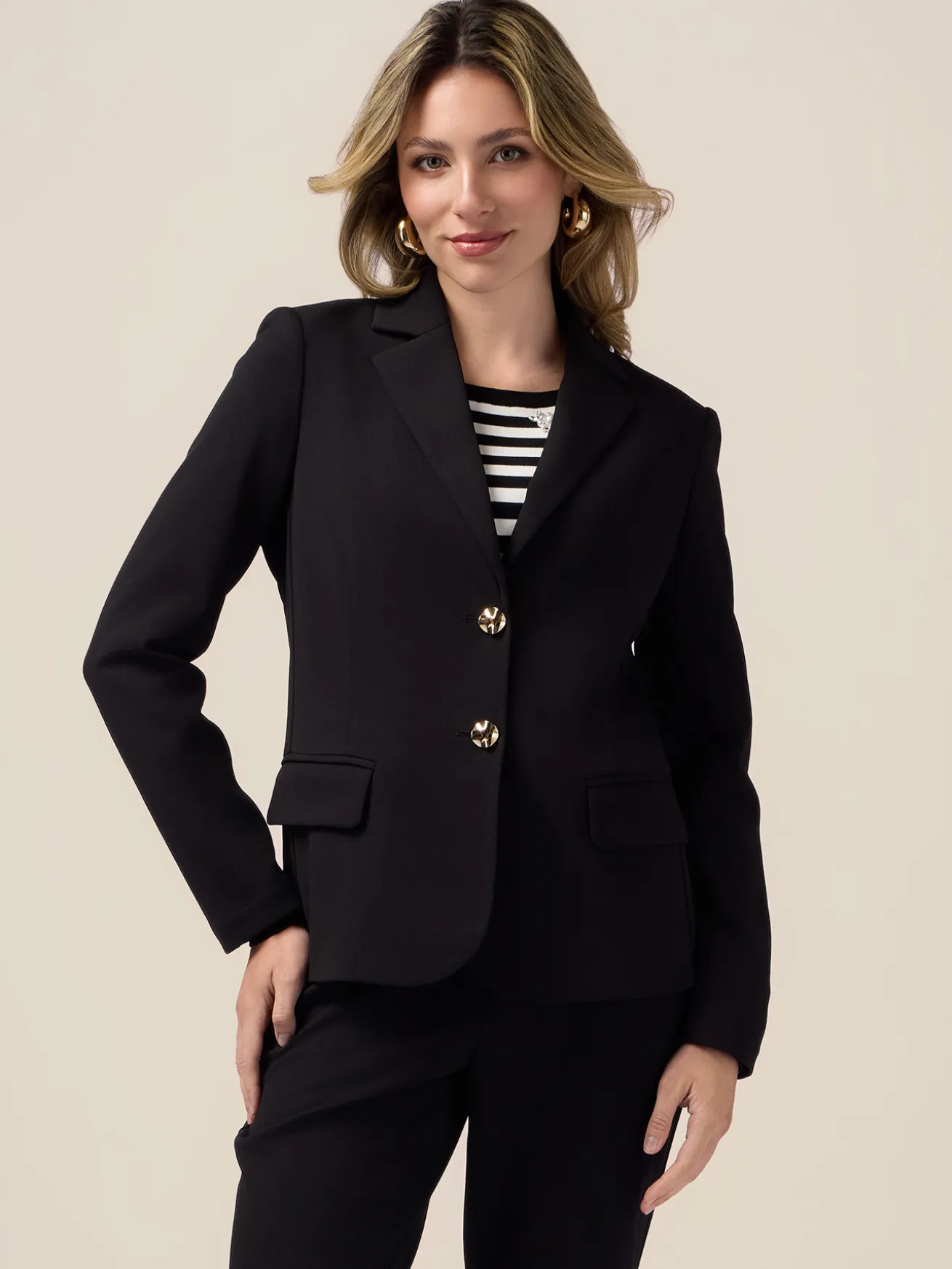 Giacca blazer in tessuto scuba crêpe