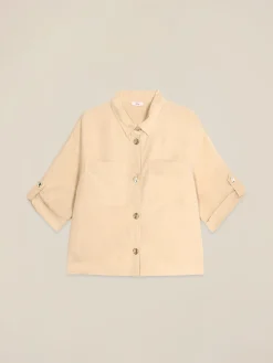 Giacca boxy misto lino