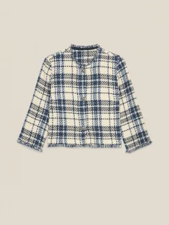 Giacca in tweed con frange