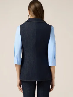 Gilet denim con catene metalliche