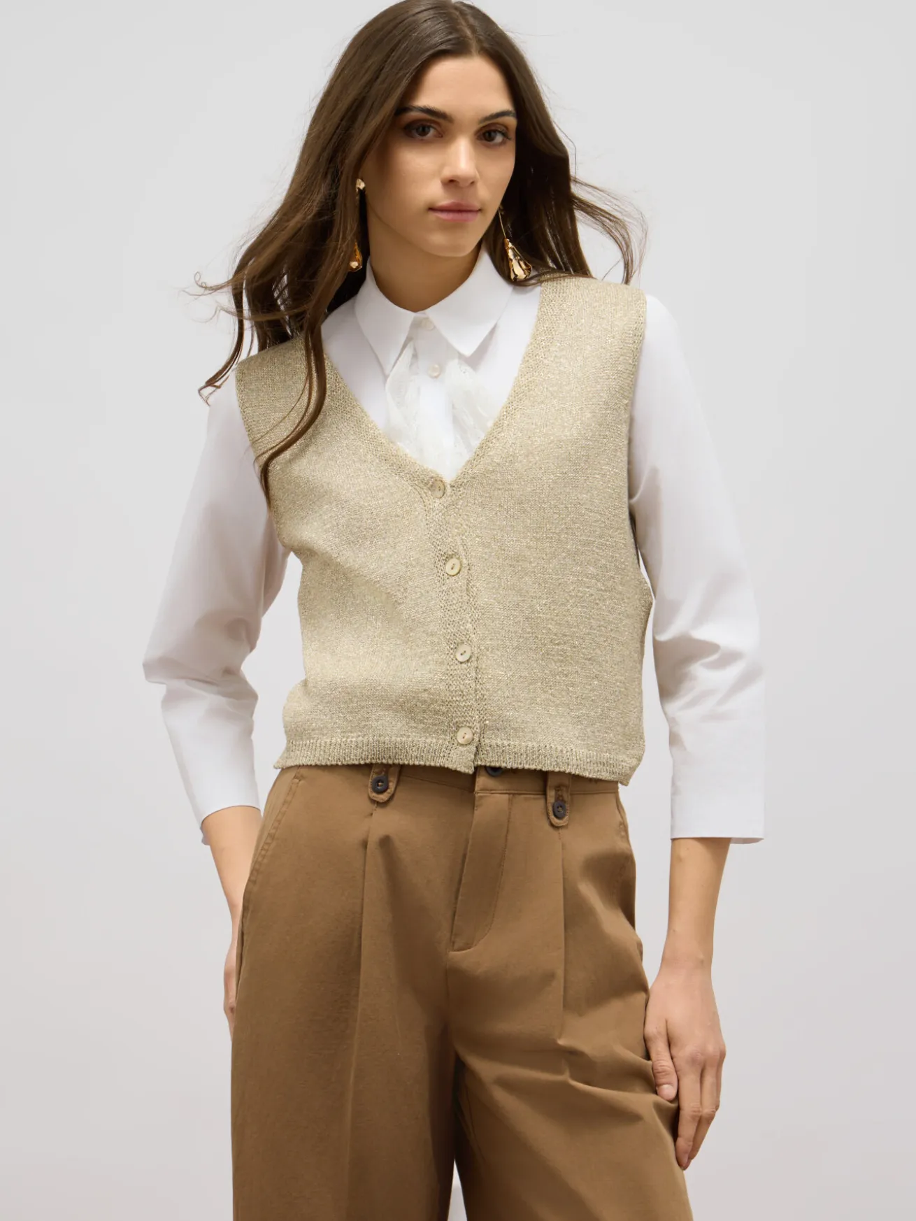 Gilet in filato lurex