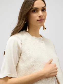 Gilet in tessuto con paillettes