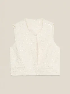 Gilet in tessuto con paillettes