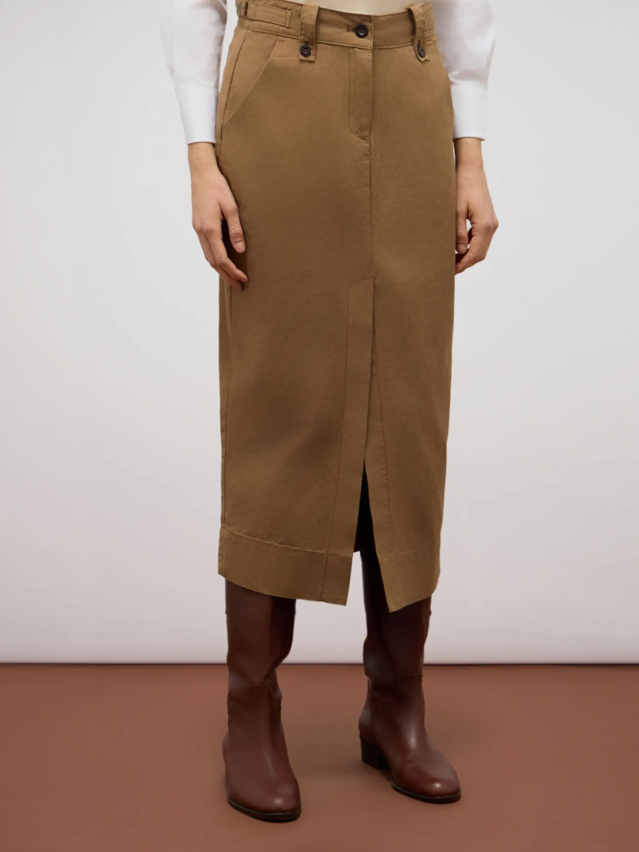 Gonna tubino cropped in misto cotone