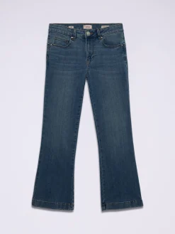 Jeans little flare con bottone gioiello