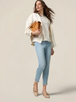 Jeans skinny stone bleached con dettaglio bottoni