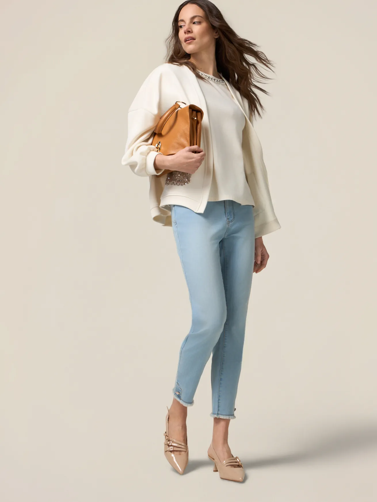 Jeans skinny stone bleached con dettaglio bottoni