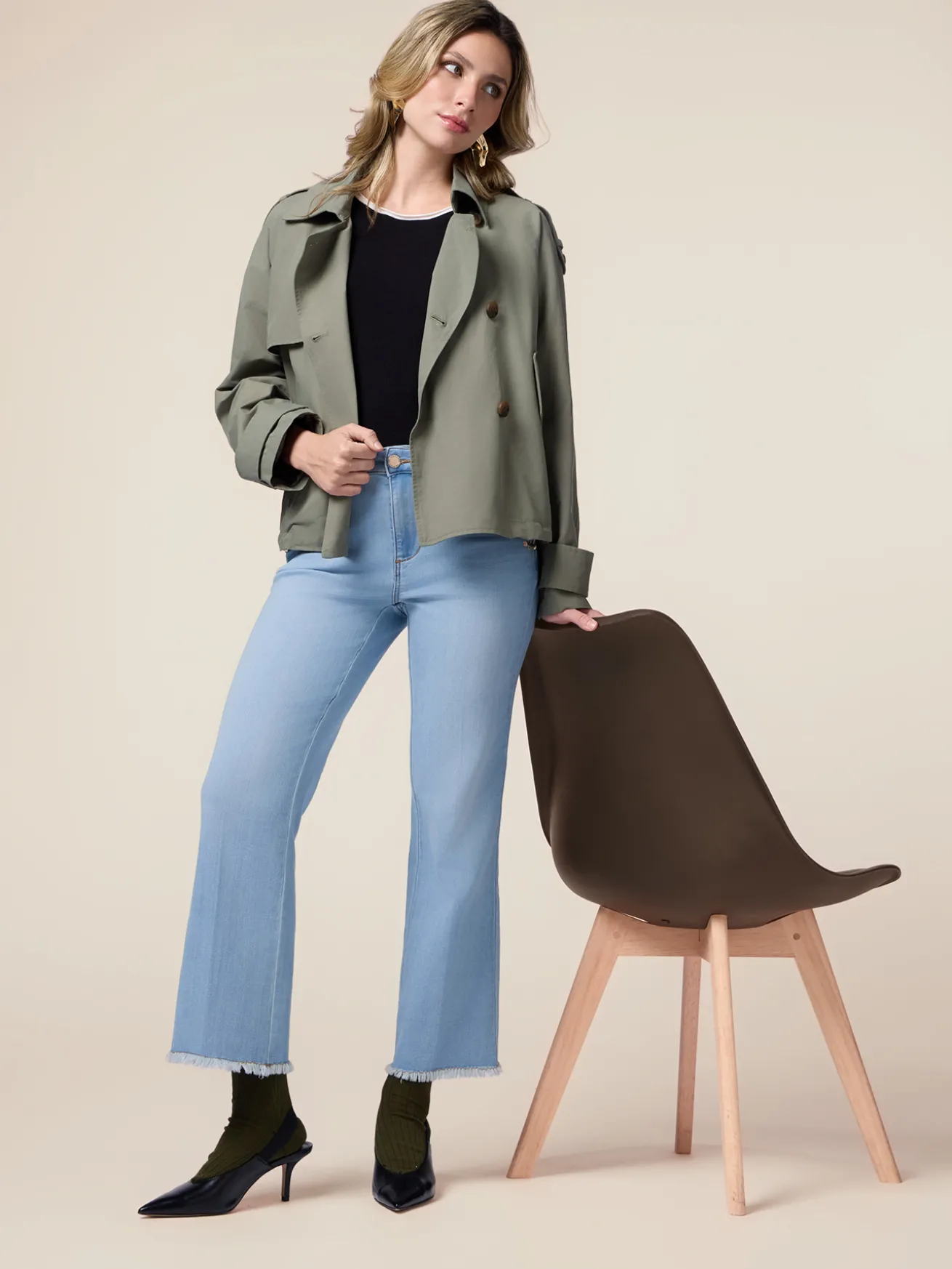 Jeans stone washed little flare
