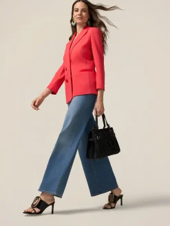Jeans wide leg con dettaglio catena
