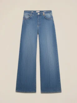 Jeans wide leg con dettaglio catena