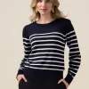 Maglia a righe con bottoni metallici