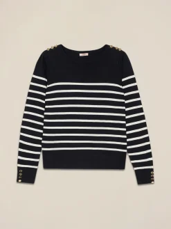 Maglia a righe con bottoni metallici