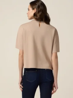 Maglia boxy con ricamo gioiello