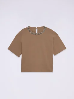 Maglia boxy con ricamo gioiello