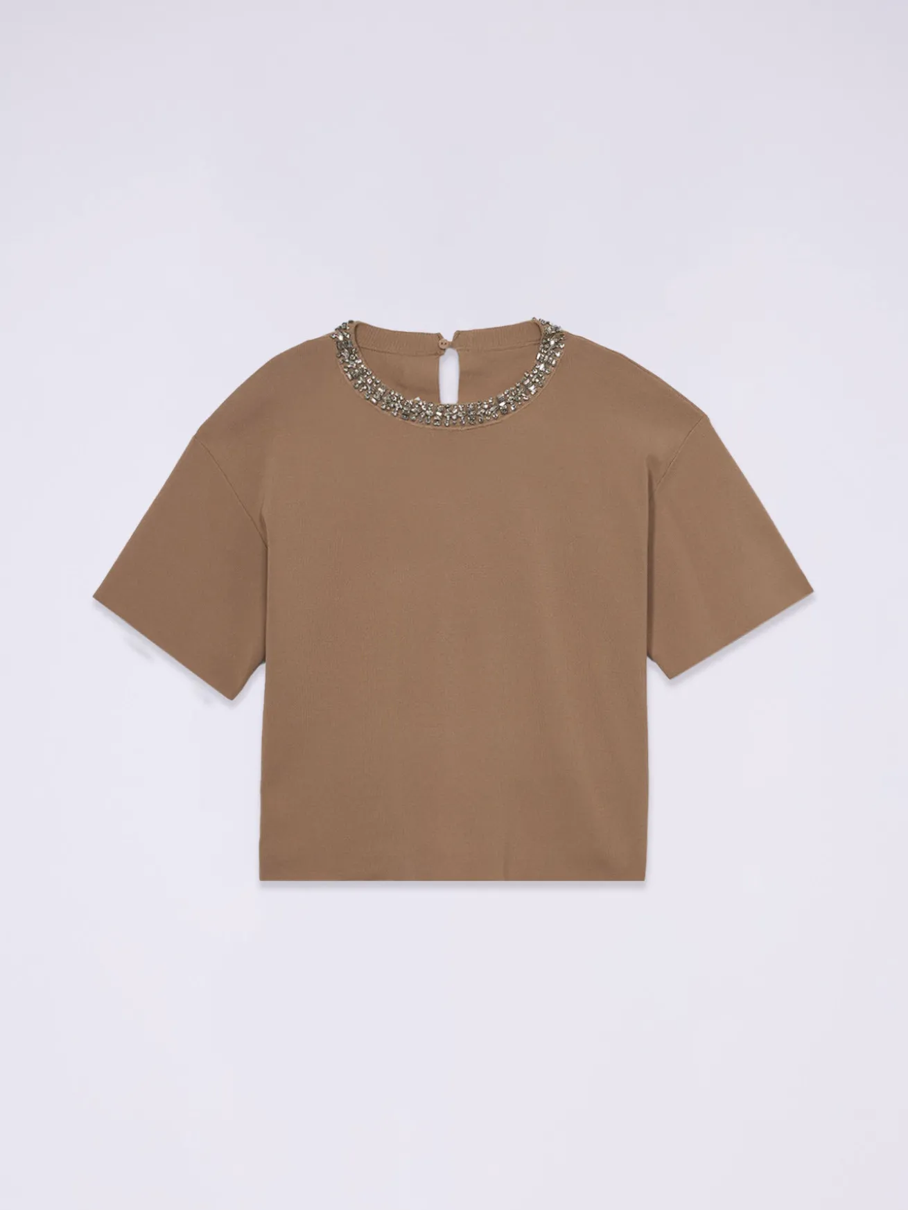Maglia boxy con ricamo gioiello