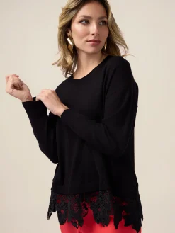 Maglia con inserto in pizzo