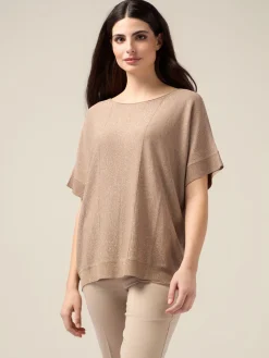 Maglia lurex con maniche corte