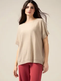 Maglia lurex con maniche corte