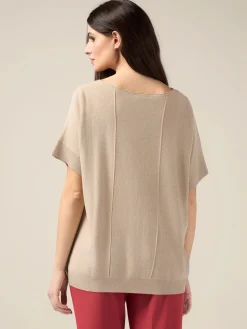 Maglia lurex con maniche corte
