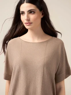 Maglia lurex con maniche corte