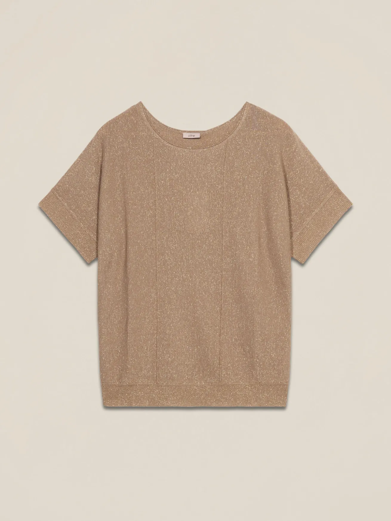Maglia lurex con maniche corte