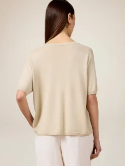Maglia lurex con scollo a V