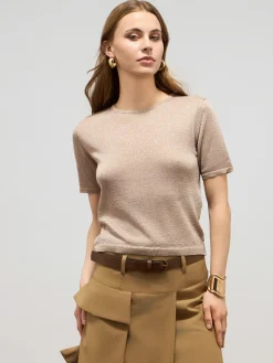 Maglia lurex maniche corte