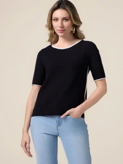Maglia maniche corte con profili a contrasto