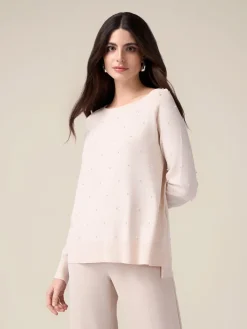 Maglia misto viscosa con applicazioni