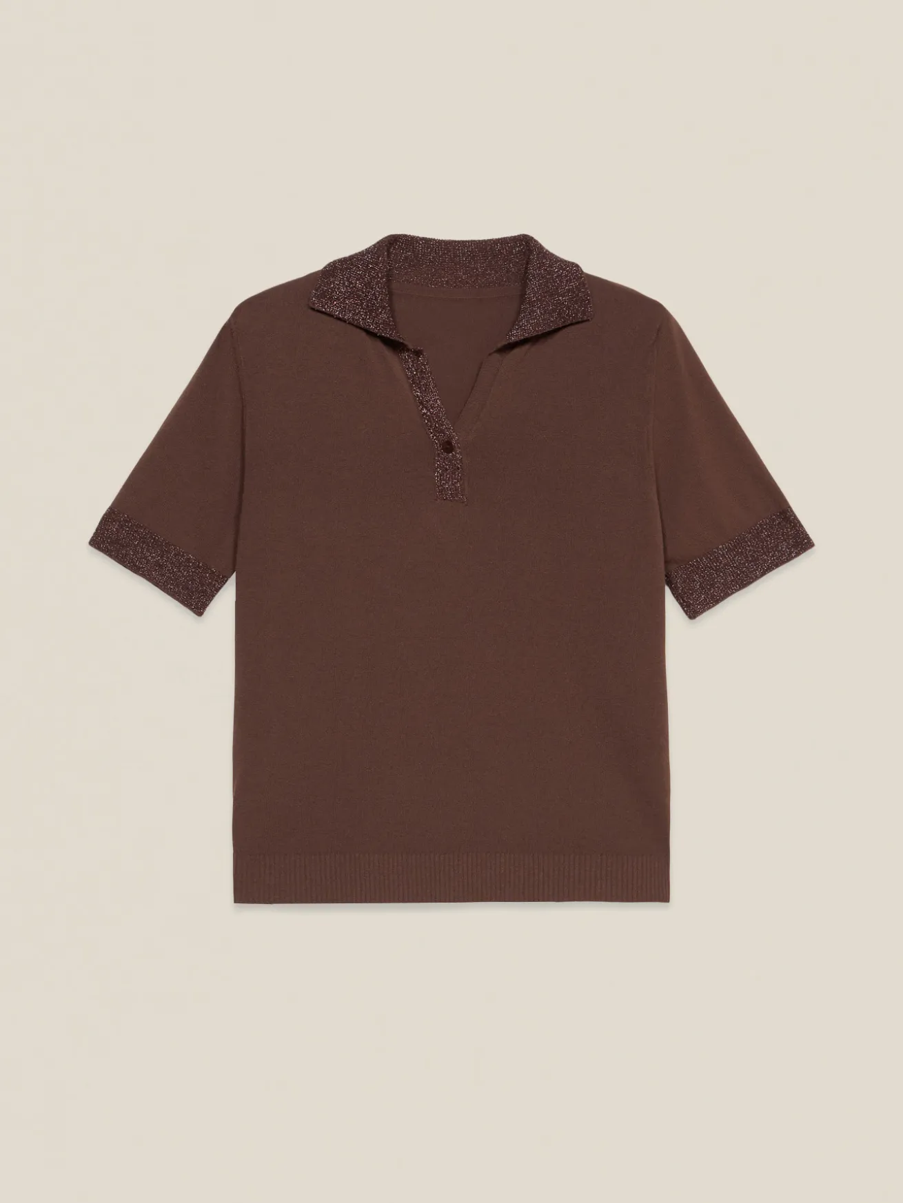 Maglia polo con profili lurex