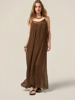 Maxi tuta in seta/viscosa