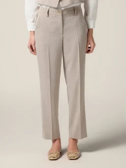 Pantaloni a sigaretta in tessuto fluido