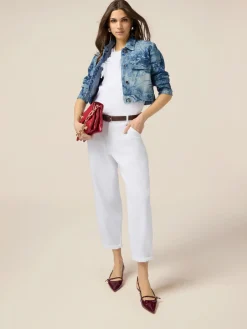 Pantaloni baggy in cotone con cintura