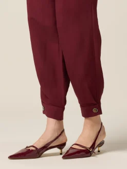 Pantaloni baggy in lino/viscosa