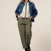 Pantaloni boyslim in cotone/lyocell
