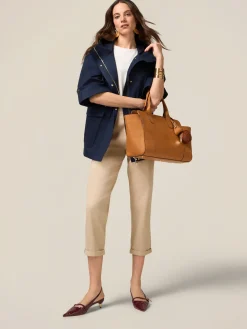 Pantaloni boyslim in cotone/lyocell