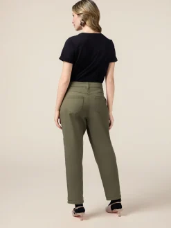 Pantaloni boyslim in cotone/lyocell