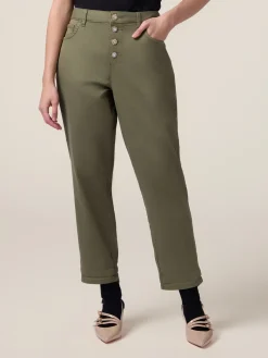 Pantaloni boyslim in cotone/lyocell