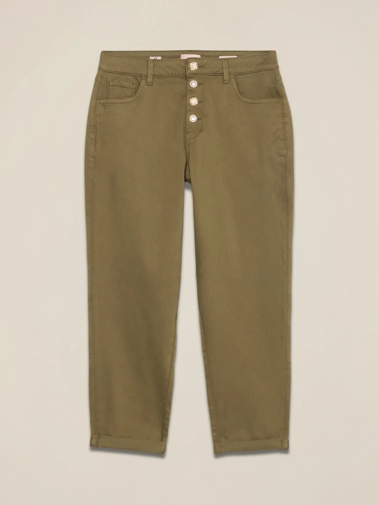 Pantaloni boyslim in cotone/lyocell